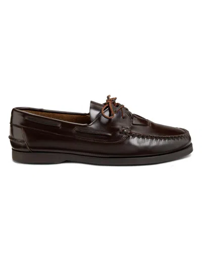 Hereu Men's Saler Leather Boat Shoes In Brown