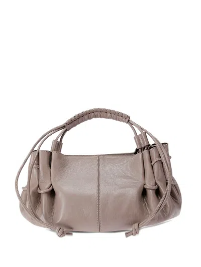 Hereu Mini Arta Braided-handle Lambskin Tote Bag In Neutral