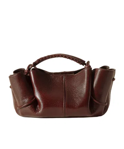 Hereu Mini Leather Handbag Gathered Detailing In Brown