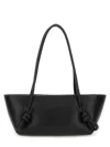 Hereu Fleca Elongated Rectangular Knot Leather Shoulder Bag In Black