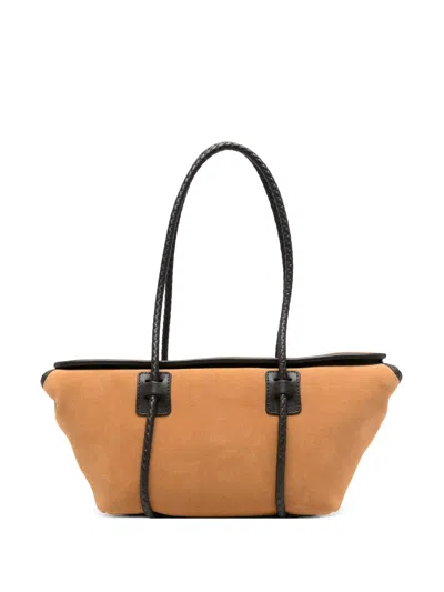 Hereu Mini Leather Shoulder Bag Height 14 Cm, Width 35 Cm, Depth 11 Cm In Brown