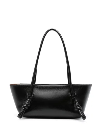 Hereu Structured Shoulder Bag Knotted Handle Detail In Black