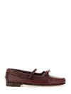 Hereu Moccasin Mary Jane Lorea Supple Shiny In Burgundy