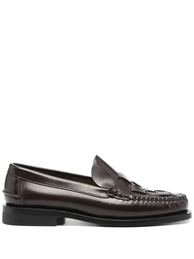 HEREU NOMBELA INTERWOVEN LEATHER LOAFERS