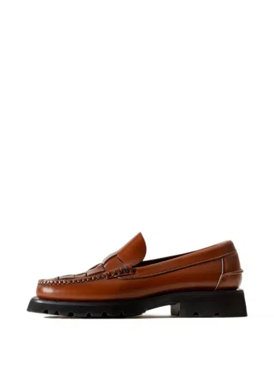 Hereu Nombela Sport Interwoven Loafers In Brown
