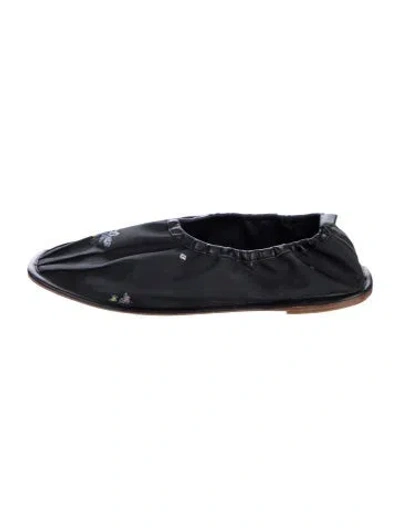 Pre-owned Hereu Nylon Ballet Flats In Black