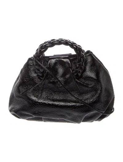 Pre-owned Hereu Patent Leather Top Handle Bag In Black