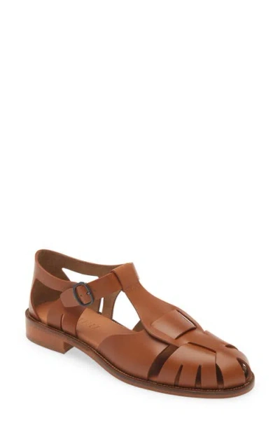 Hereu Pesca Block Heel Fisherman Sandal In Camel