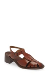 Hereu Pesca Block Heel Fisherman Sandal In Tan