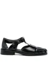 Hereu Pesca Cut-out Leather Sandals In Black