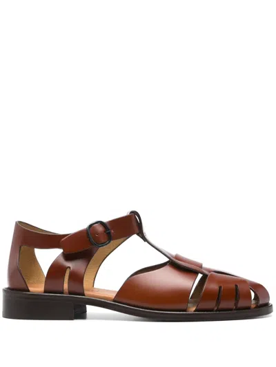 Hereu Leather Peach Sandal For Women In Brown