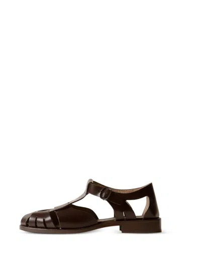 Hereu Pesca Round-toe Fisherman Sandals In Brown