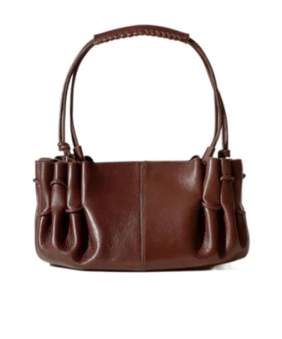 Hereu Pleated Shoulder Bag In Brown