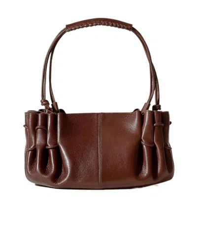 Hereu Pleated Shoulder Bag In Brown