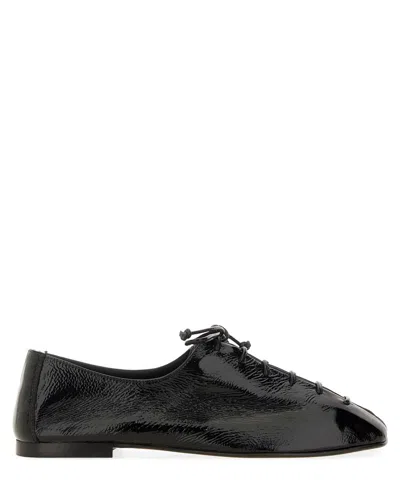 Hereu Black Plegada Crinkled Glossy Oxfords