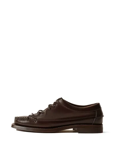 Hereu Priego Lace-up Squared Loafers In Brown