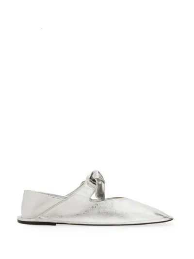 Hereu Llasada Metallic Ballerina Shoes In Silver