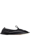 Hereu Puntera Soft Leather Ballet Flats In Black