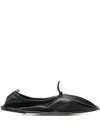 Hereu Black Dansa Supple Shiny Ballerina Flats In Black