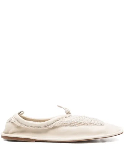 Hereu Puntera Mesh-panel Ballet Flats In White