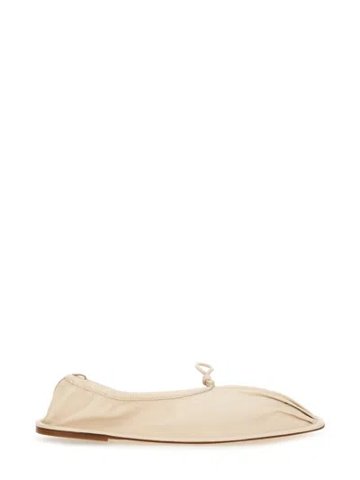 Hereu Elasticated Detailed Slip-on Flat Shoes In White