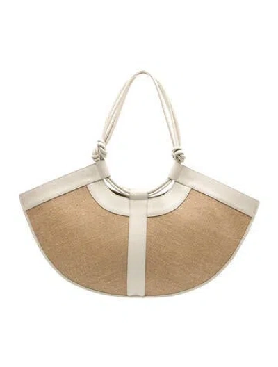 Pre-owned Hereu Raffia Shoulder Bag In Neutrals