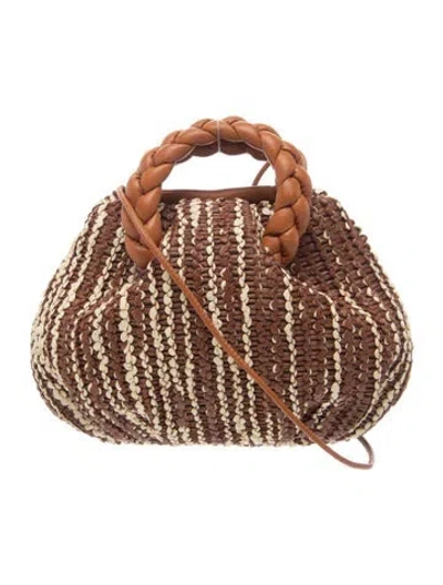 Pre-owned Hereu Raffia Top Handle Bag In Brown