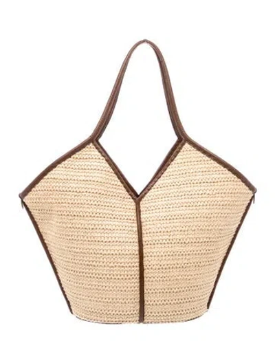 Pre-owned Hereu Raffia Top Handle Bag In Neutral
