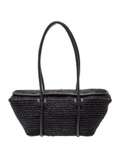 Pre-owned Hereu Raffia Tote In Black