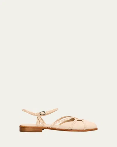 Hereu Ranya Braided Suede Sandals In Neutral