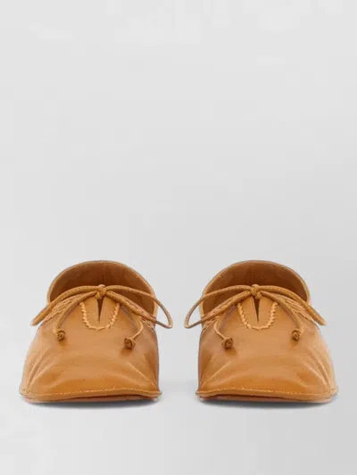 Hereu Rassa Moccasin Loafer Bow Pointed Toe In Brown