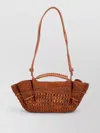 Hereu Rectangular Woven Shoulder Bag Dual Handles In Brown