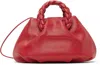 Hereu Red Bombon Supple Shiny Bag In Ruby
