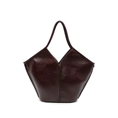 Hereu Red Calella Large Tote In Burgundy