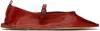 Hereu Red Dansa Supple Shiny Ballerina Flats In Chili Red