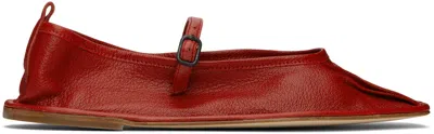HEREU RED DANSA SUPPLE SHINY BALLERINA FLATS