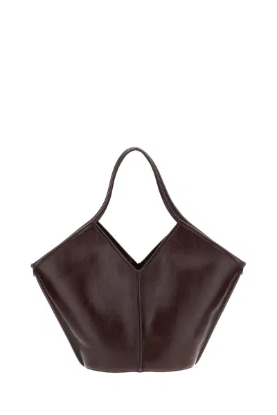 Hereu Red Leather Calella Distressed Tote Bag In Brown