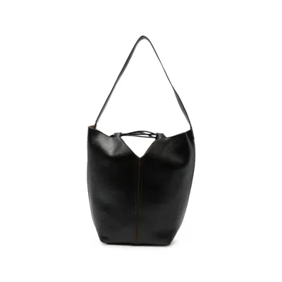 Hereu Riba Leather Bucket Bag In Black