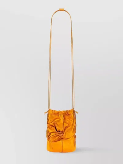 Hereu "ronet Mini" Ruched Design Long Strap Bag