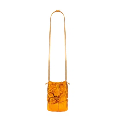 Hereu Ronet Twist Detailed Mini Crossbody Bag In Orange