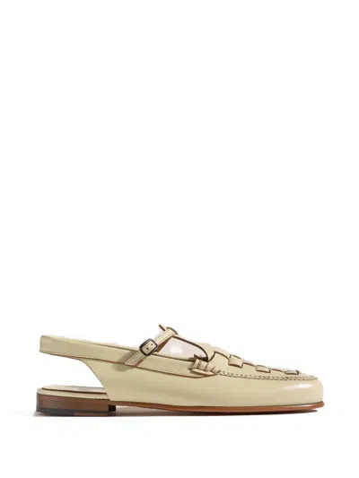 Hereu Roqueta Leather Loafers In Neutral