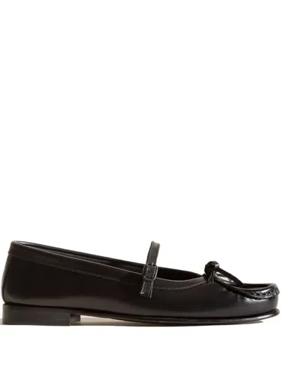 Hereu Roses Strap-detail Loafers In Black