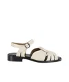 Hereu Round-headed Flat Sandals In White