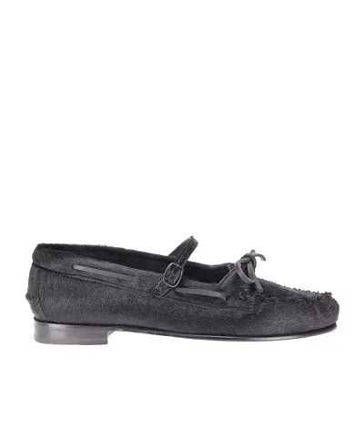 Hereu Round-toe Flat Shoes In Black