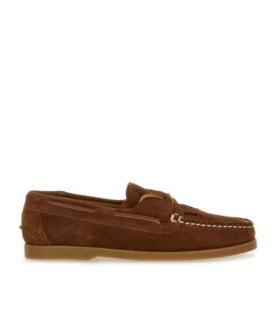 Hereu Round-toe Lace-up Loafers In Brown