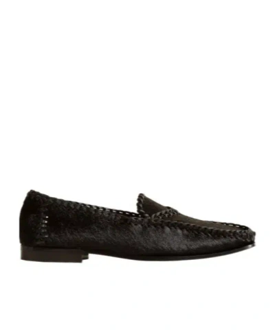 Hereu Round Toe Loafers In Black