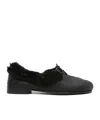 Hereu Fur-trimmed Leather Loafers In Black