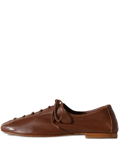 Hereu Rounded-toe Lace-up Shoes In Brown