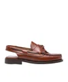 Hereu Women Saler Leather Slingback Loafers In Brown