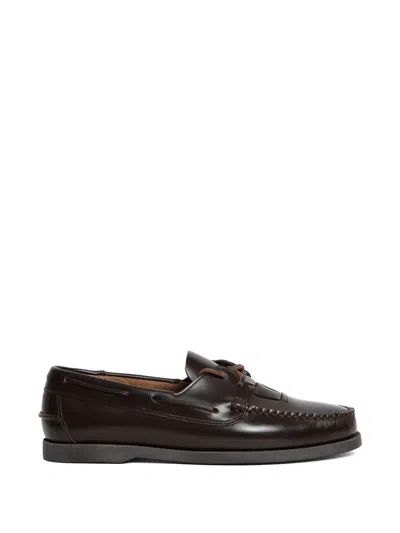 Hereu Saler Nautic Lace-up Loafers In Black